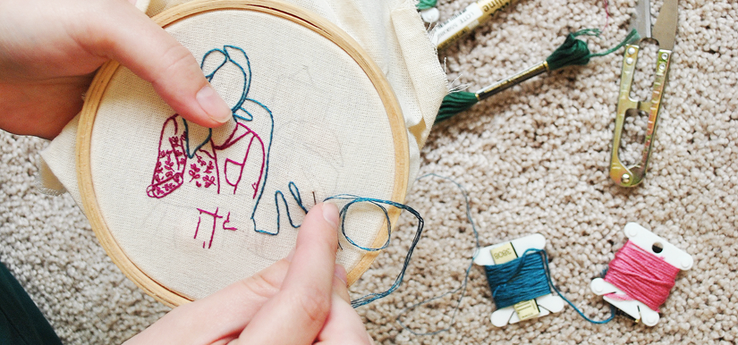 Oficina de bordado em lettering para iniciantes, com Clube das Miçangas (Programa Nossas Artistas)
